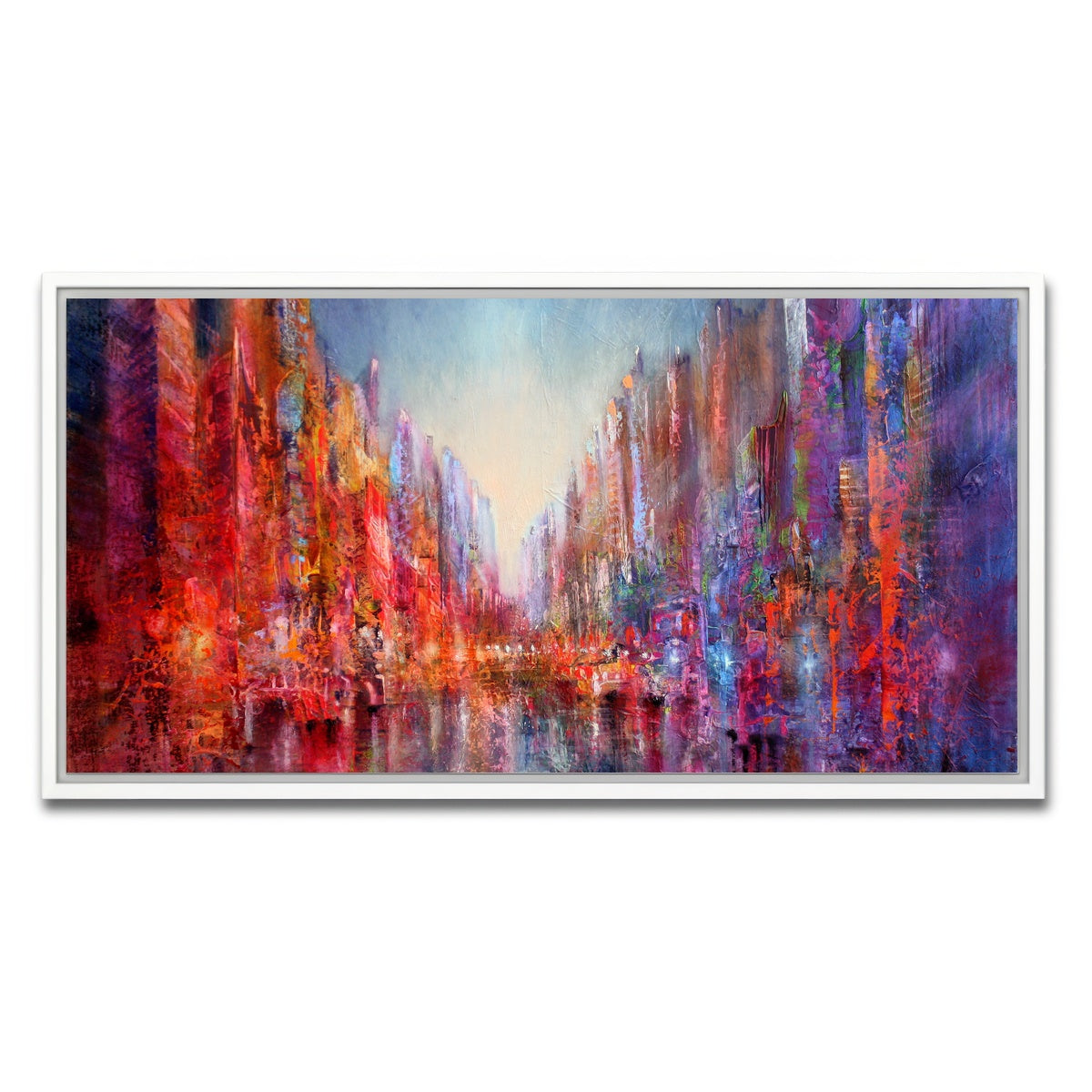 AUTO-MOCKUP WHITE | Stadt am Fluss | 1 Piece | White Framed Canvas | group=2x1