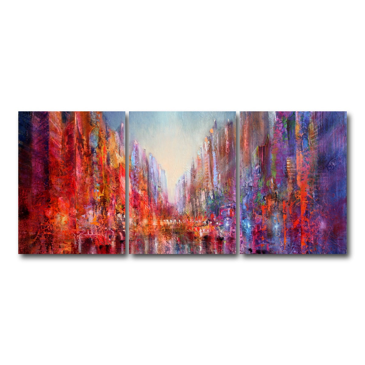 AUTO-MOCKUP WHITE | Stadt am Fluss | 3 Piece | Gallery Wrap Canvas | group=18x24