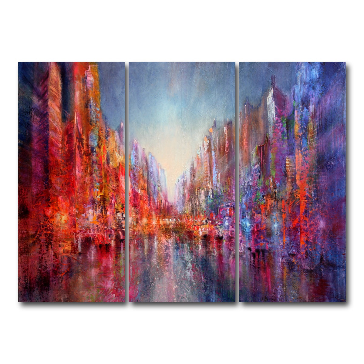 AUTO-MOCKUP WHITE | Stadt am Fluss | 3 Piece | Gallery Wrap Canvas | group=8x18