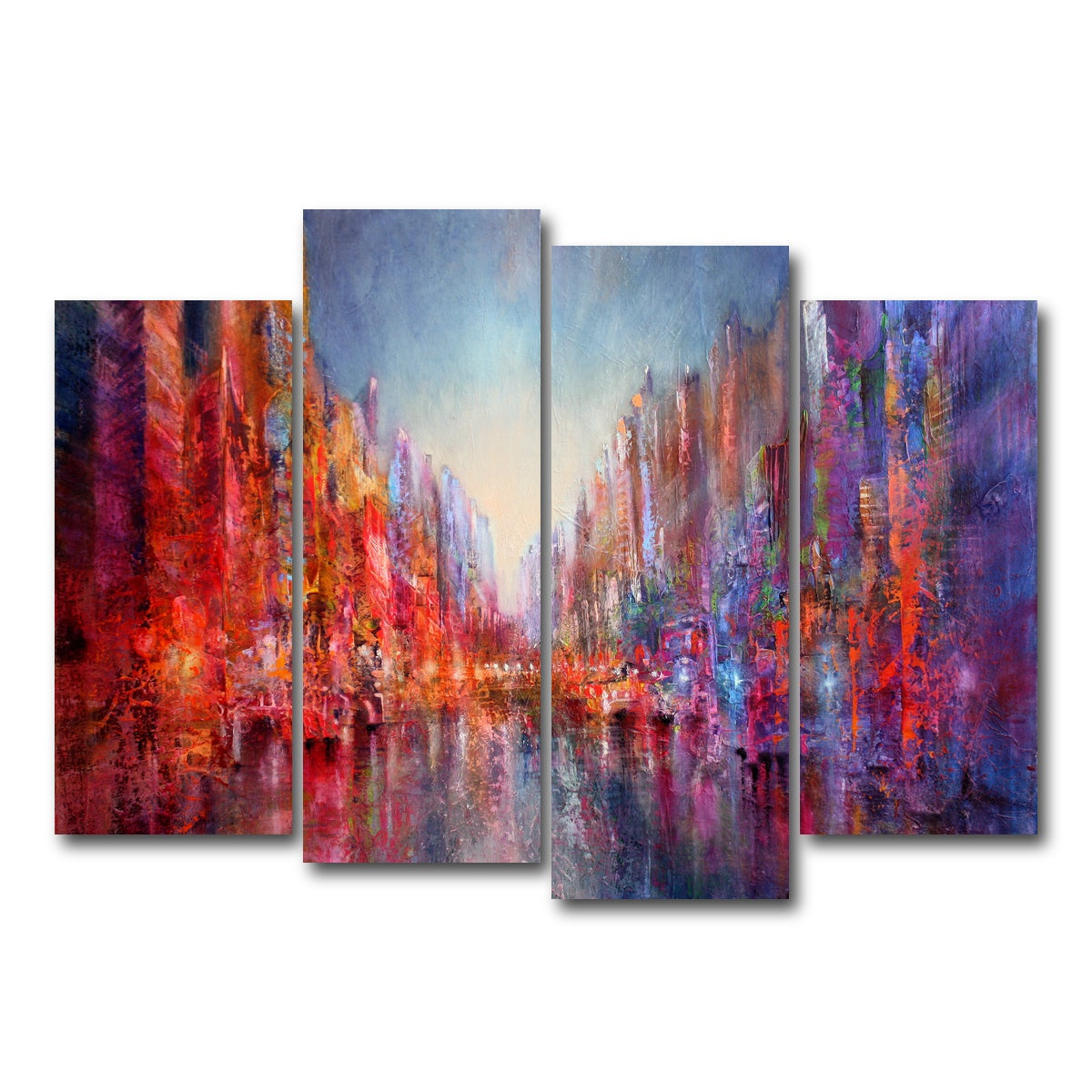 AUTO-MOCKUP WHITE | Stadt am Fluss | 4 Piece | Gallery Wrap Canvas | group=4_normal