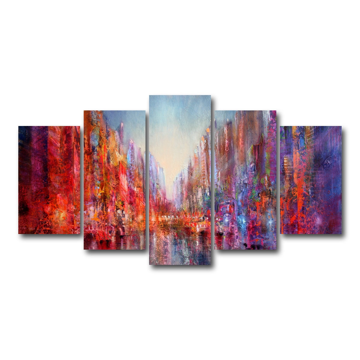 AUTO-MOCKUP WHITE | Stadt am Fluss | 5 Piece | Gallery Wrap Canvas | group=5_normal