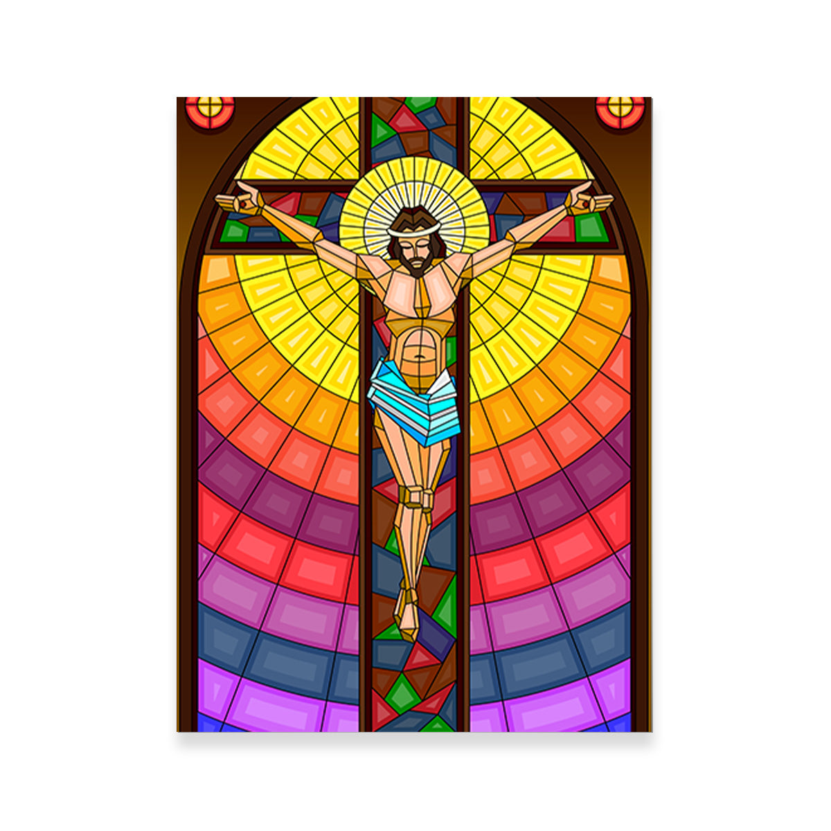 Stained Glass Crucifixion Wall Art