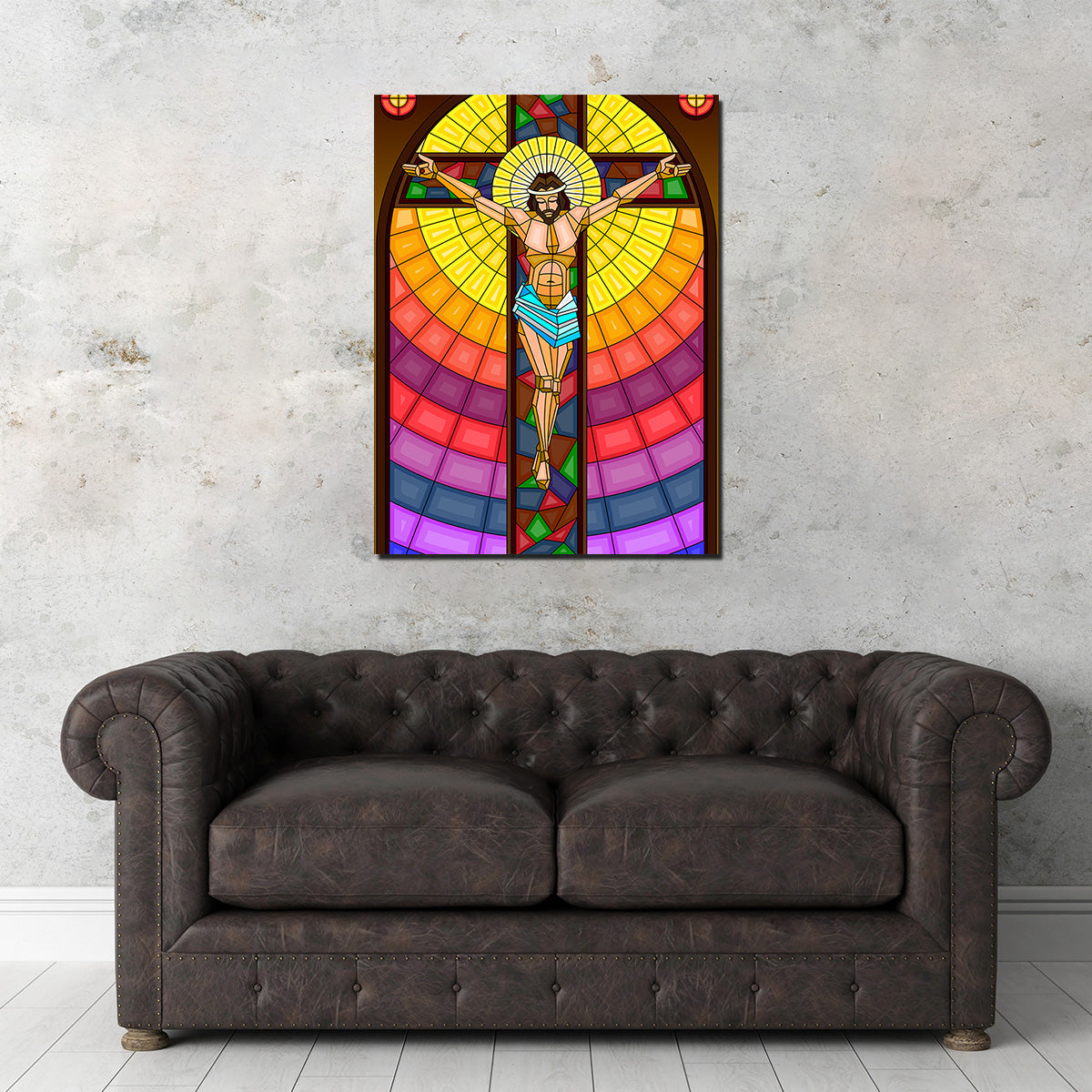 Stained Glass Crucifixion Wall Art