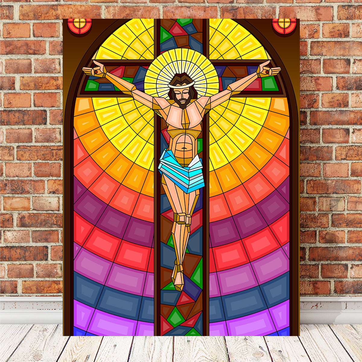 Stained Glass Crucifixion Wall Art