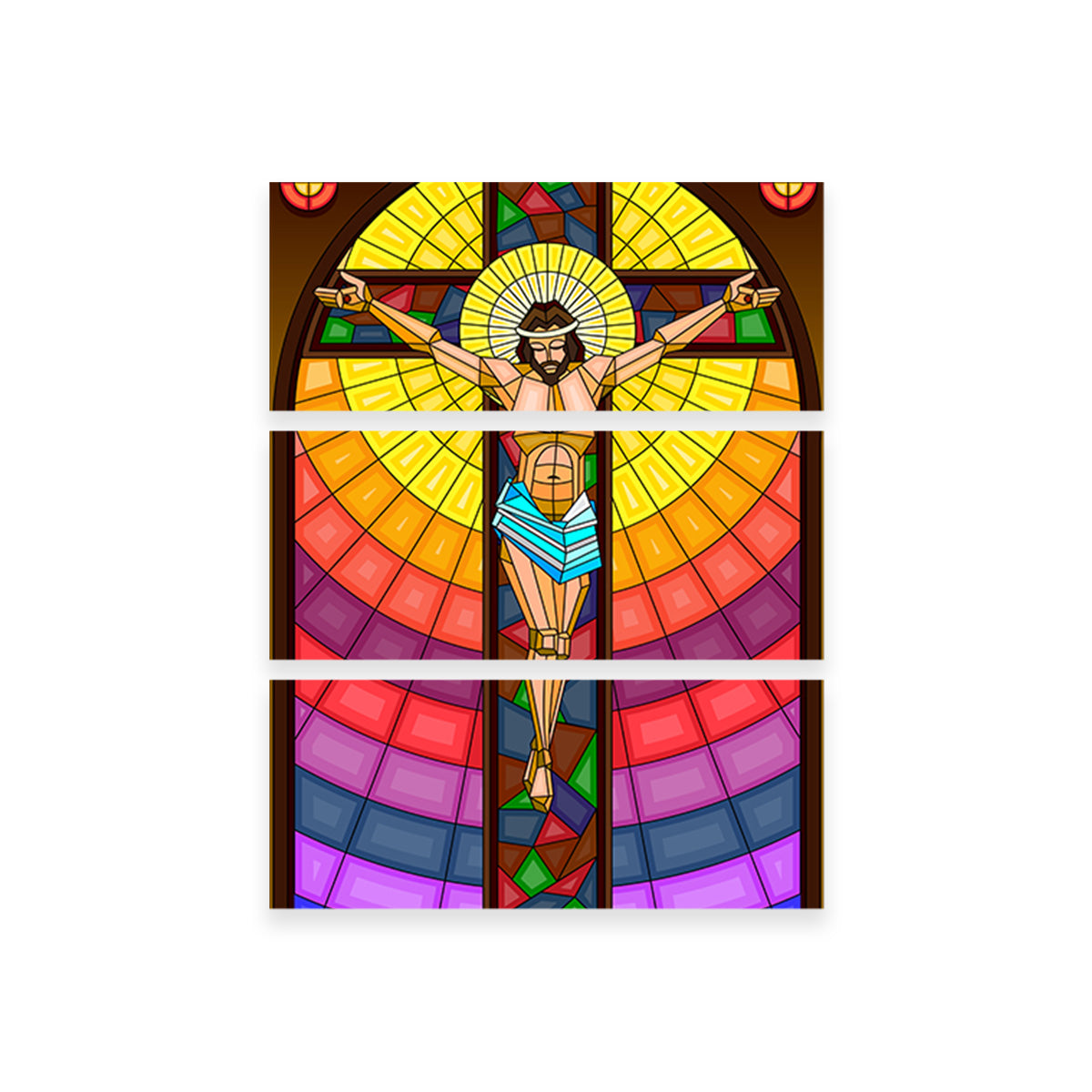 Stained Glass Crucifixion Wall Art