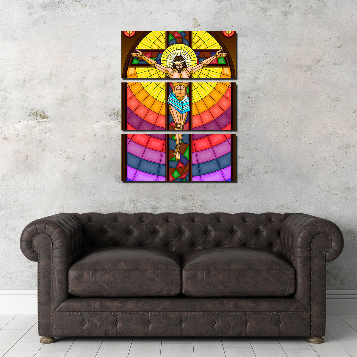 Stained Glass Crucifixion Wall Art