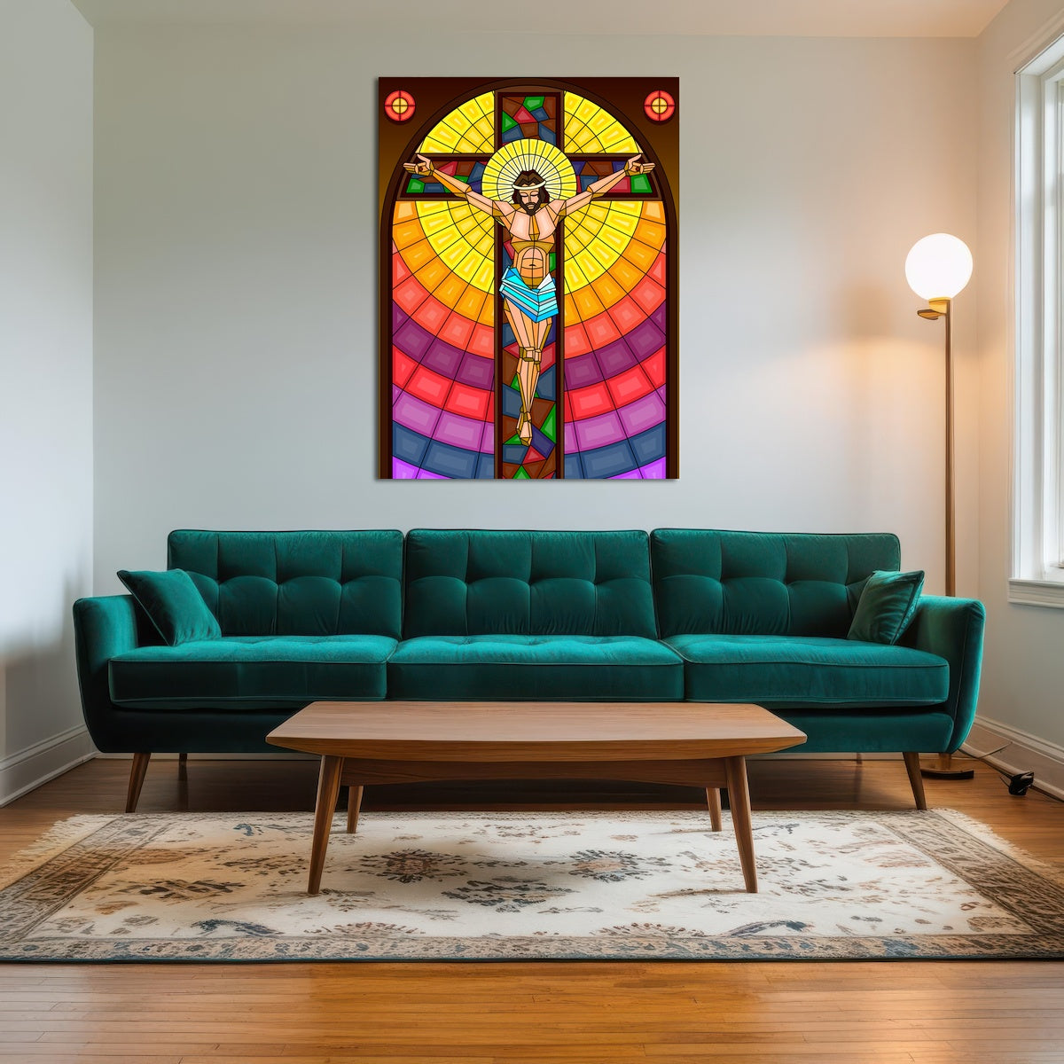 AUTO-MOCKUP ROOM | Stained Glass Crucifixion