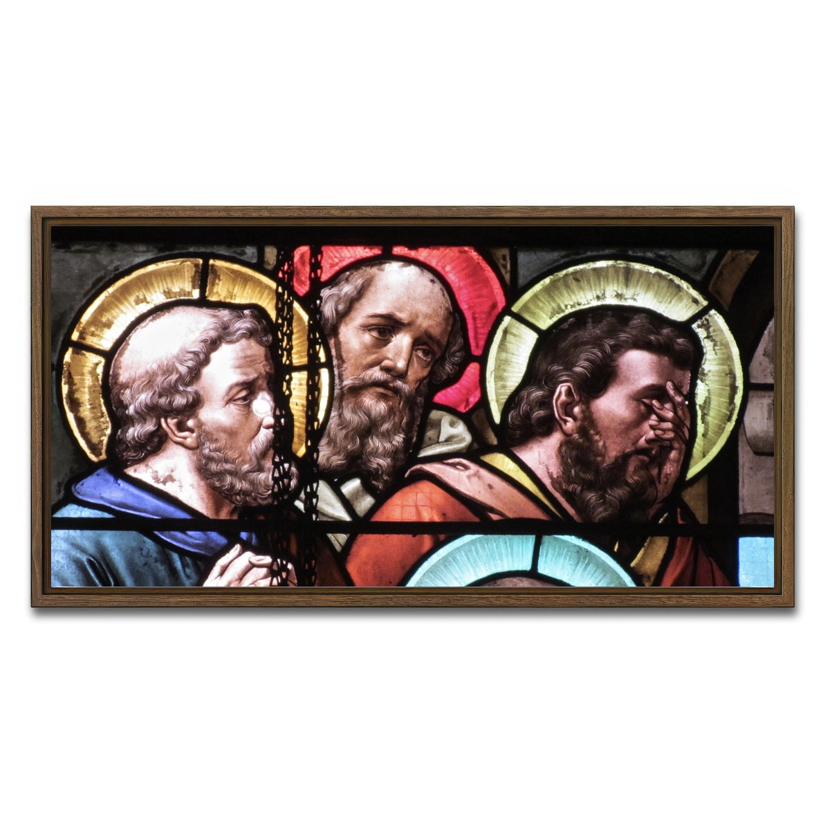 AUTO-MOCKUP WHITE | Stained Glass | 1 Piece | Walnut Framed Canvas | group=2x1