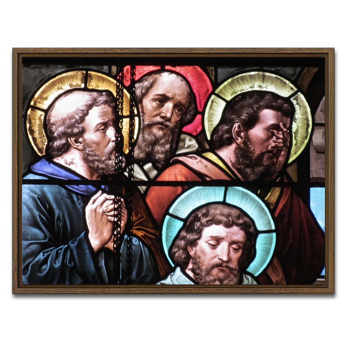 AUTO-MOCKUP WHITE | Stained Glass | 1 Piece | Walnut Framed Canvas | group=4x3