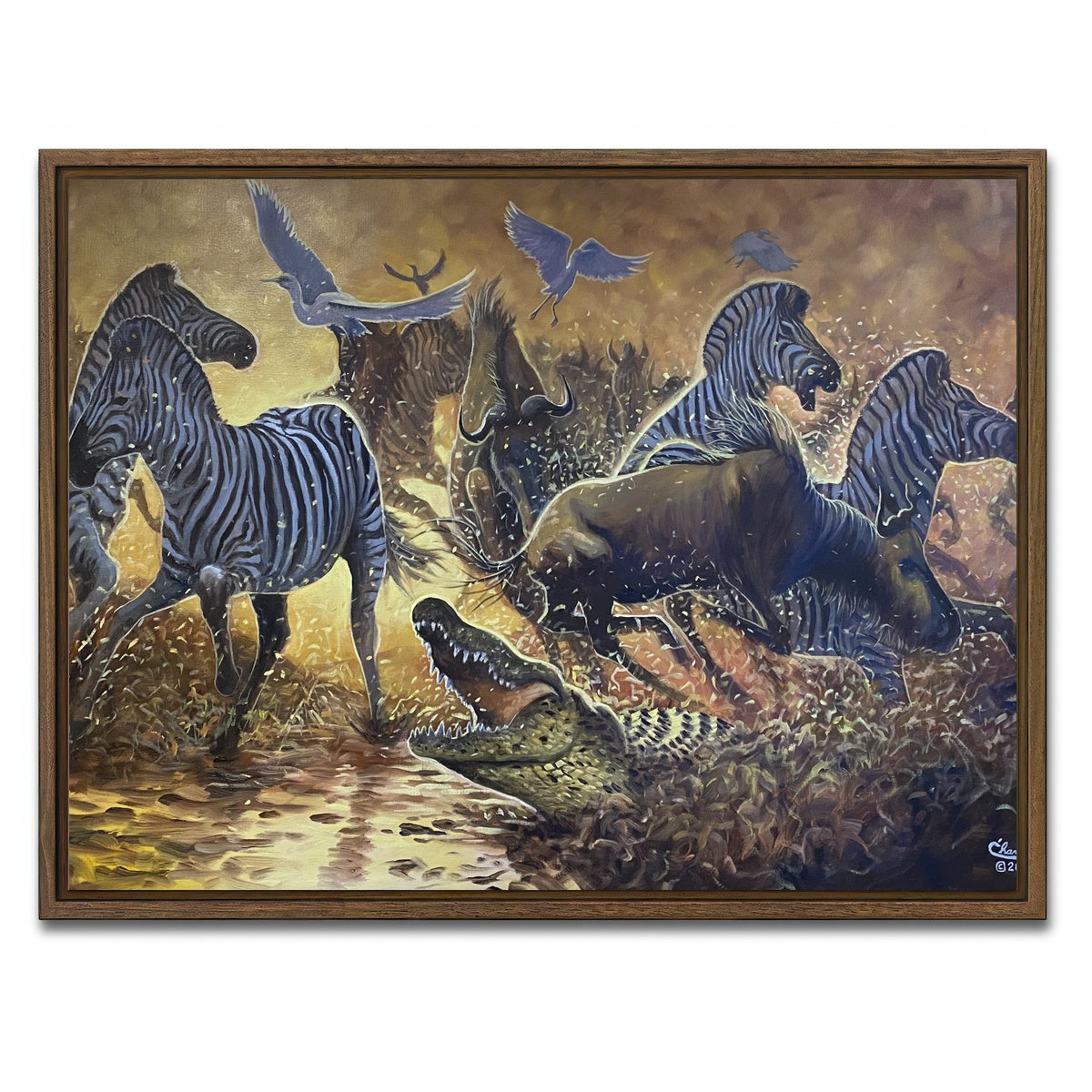 AUTO-MOCKUP WHITE | Stampede | 1 Piece | Walnut Framed Canvas | group=4x3