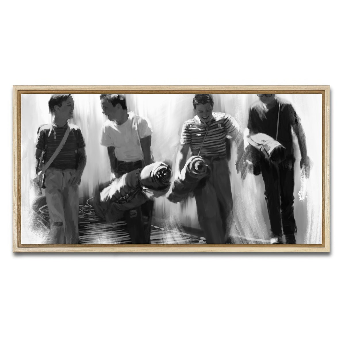 AUTO-MOCKUP WHITE | Stand By Me Grayscale | 1 Piece | Natural Framed Canvas | group=2x1