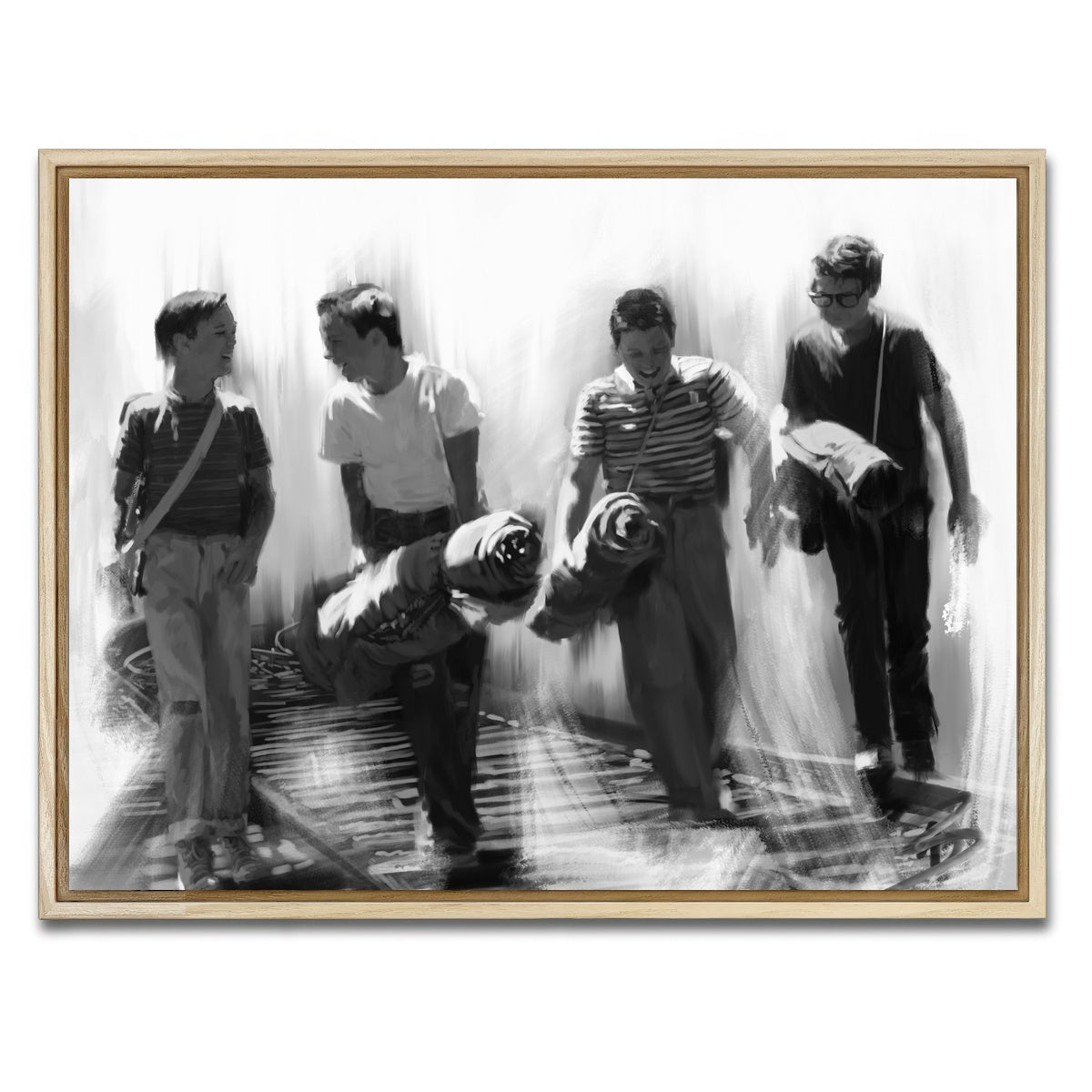 AUTO-MOCKUP WHITE | Stand By Me Grayscale | 1 Piece | Natural Framed Canvas | group=4x3