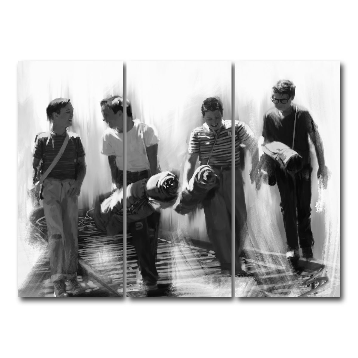 AUTO-MOCKUP WHITE | Stand By Me Grayscale | 3 Piece | Gallery Wrap Canvas | group=8x18