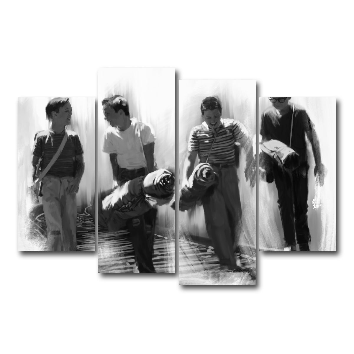 AUTO-MOCKUP WHITE | Stand By Me Grayscale | 4 Piece | Gallery Wrap Canvas | group=4_short