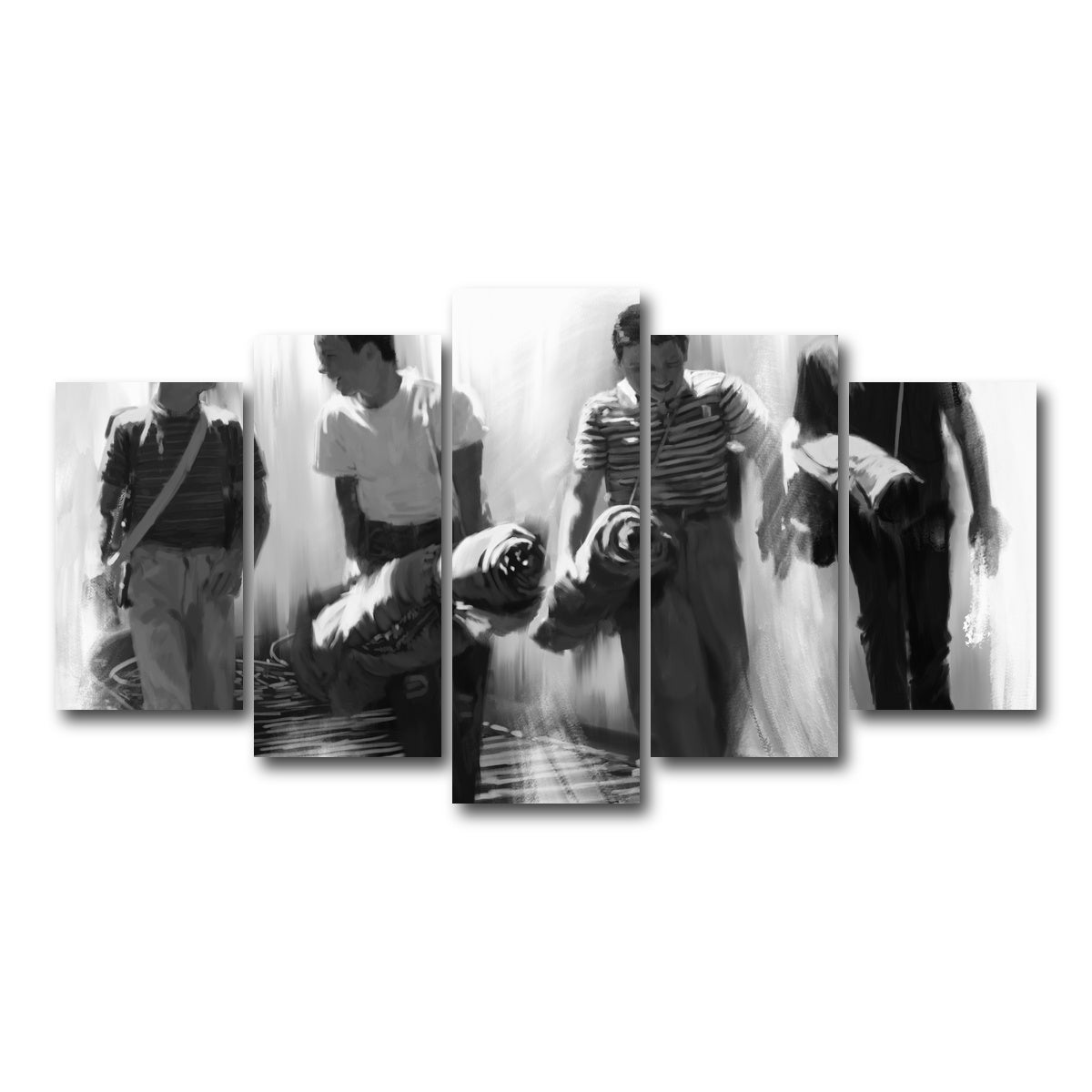 AUTO-MOCKUP WHITE | Stand By Me Grayscale | 5 Piece | Gallery Wrap Canvas | group=5_normal