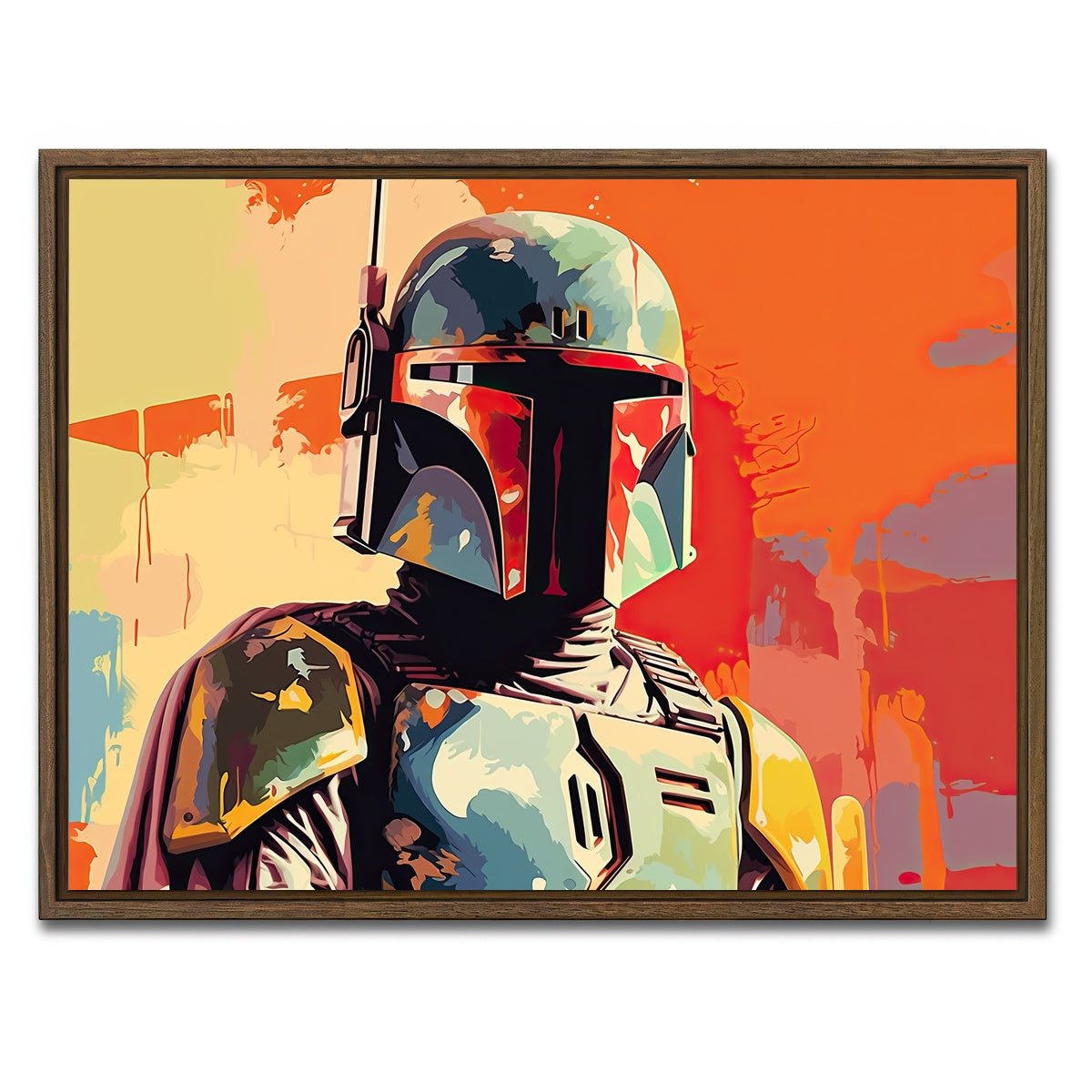 AUTO-MOCKUP WHITE | Star Wars Boba | 1 Piece | Walnut Framed Canvas | group=4x3