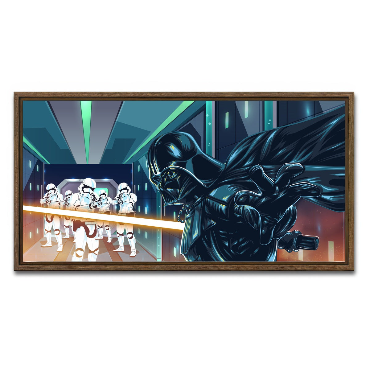 AUTO-MOCKUP WHITE | Star Wars Final Battle | 1 Piece | Walnut Framed Canvas | group=2x1