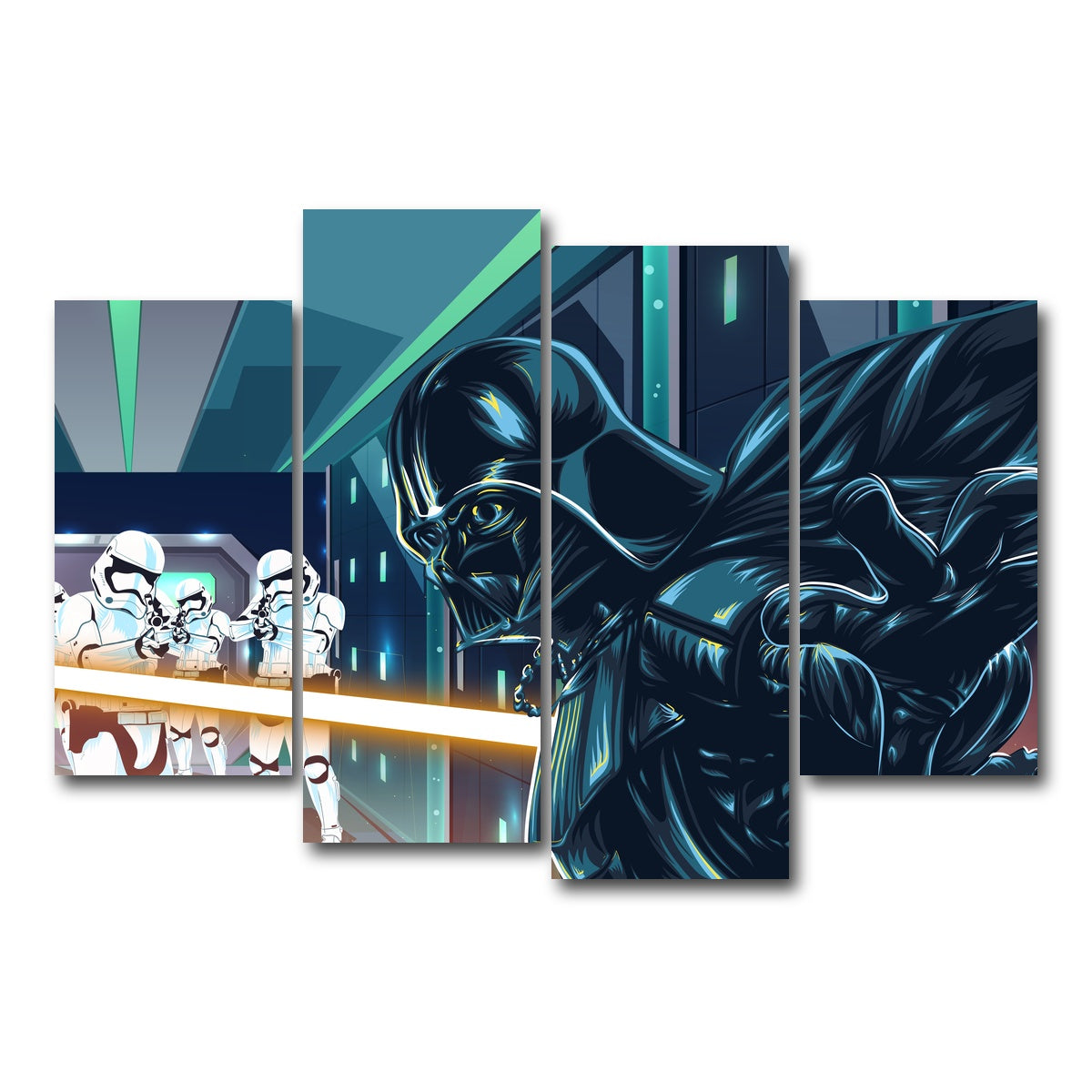 AUTO-MOCKUP WHITE | Star Wars Final Battle | 4 Piece | Gallery Wrap Canvas | group=4_short