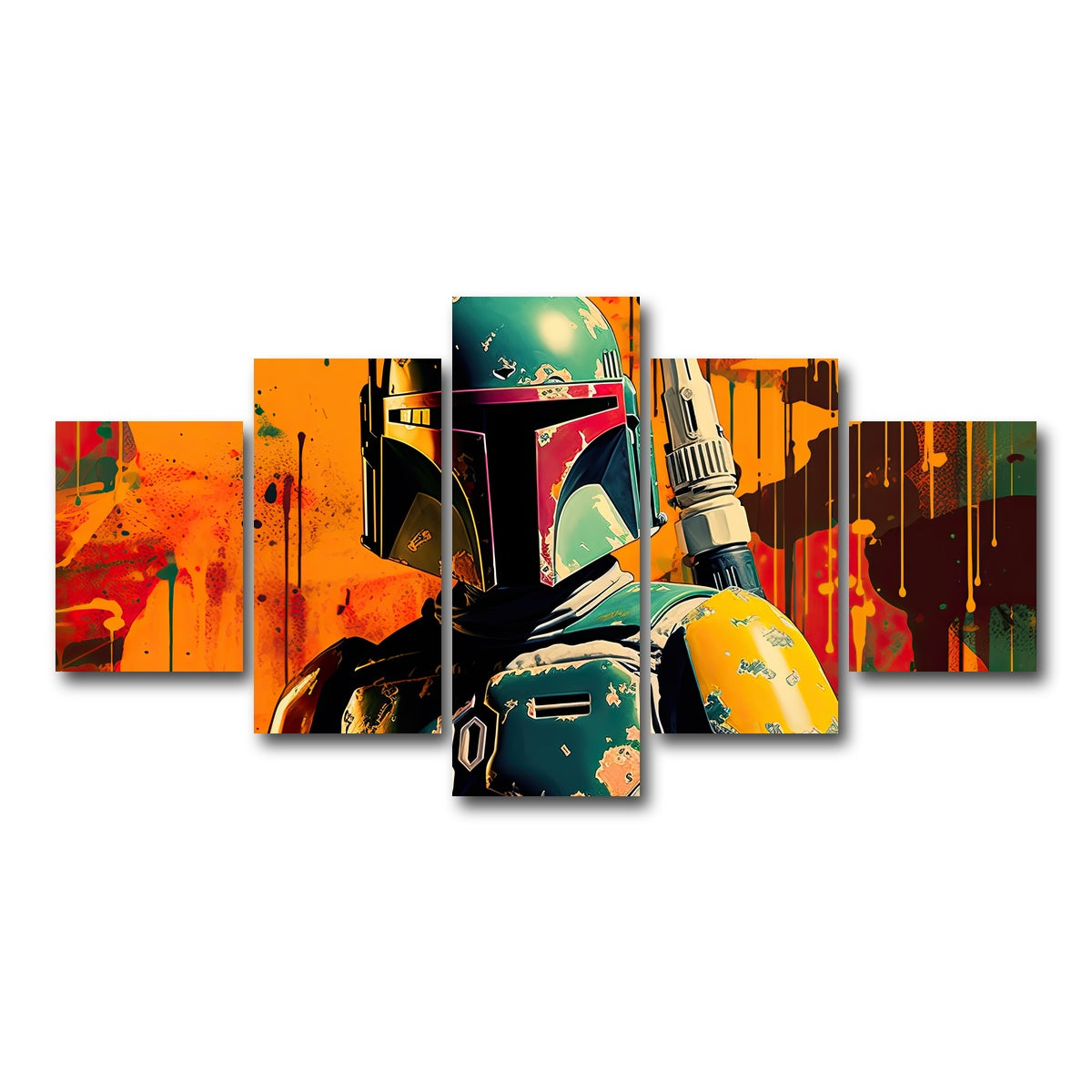 AUTO-MOCKUP WHITE | Star wars Fett | 5 Piece | Gallery Wrap Canvas | group=5_short