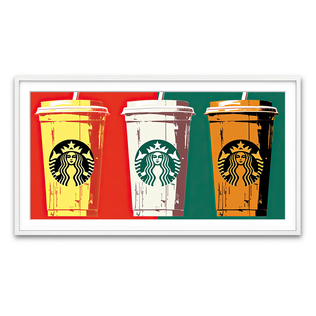 Framed Print 2x1 White