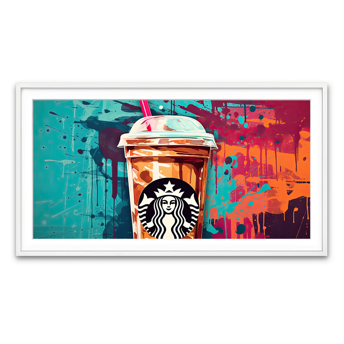 Framed Print 2x1 White