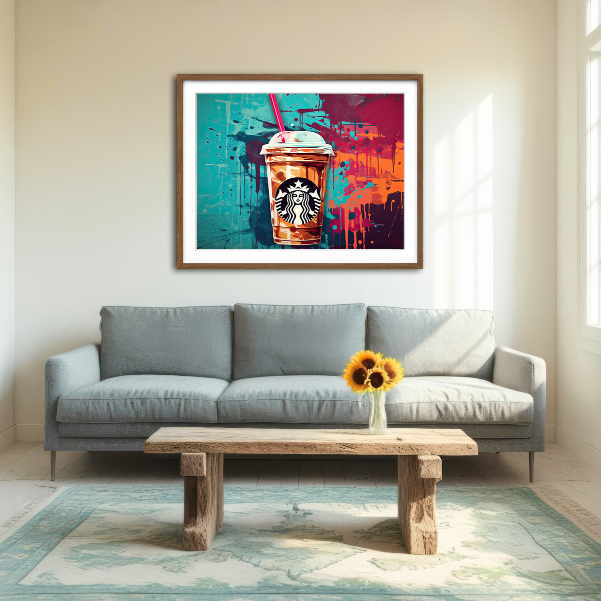 AUTO-MOCKUP ROOM | Starbucks Coffee Warhol Wall Art