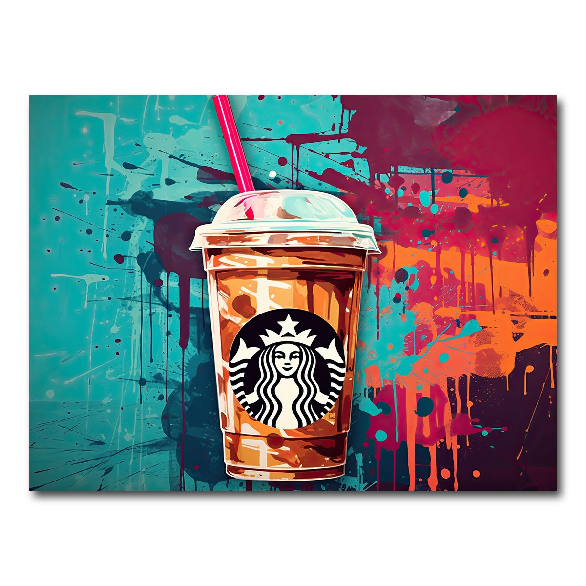 AUTO-MOCKUP WHITE | Starbucks Coffee Warhol | 1 Piece | Gallery Wrap Canvas | group=4x3