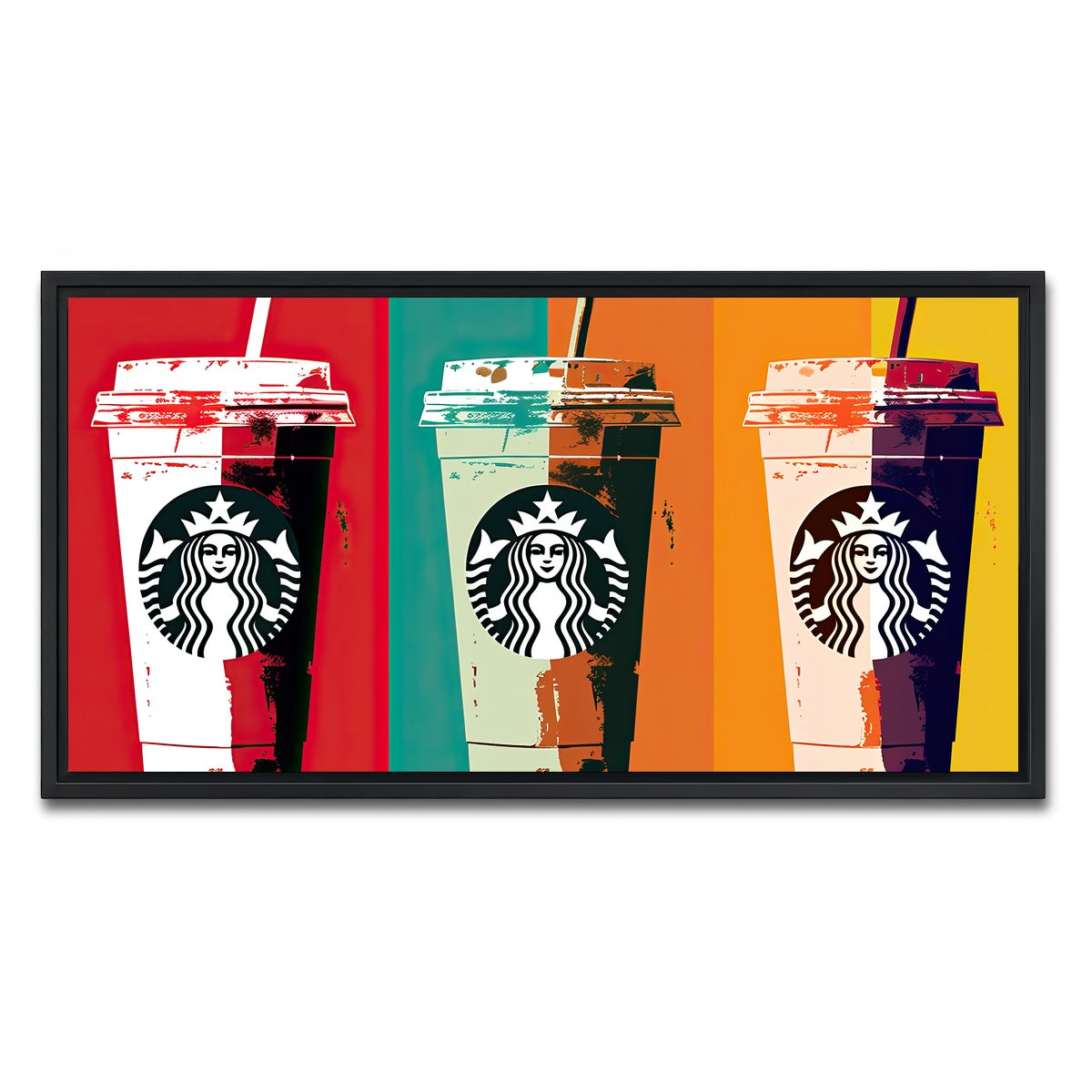 AUTO-MOCKUP WHITE | Starbucks Warhol | 1 Piece | Black Framed Canvas | group=2x1