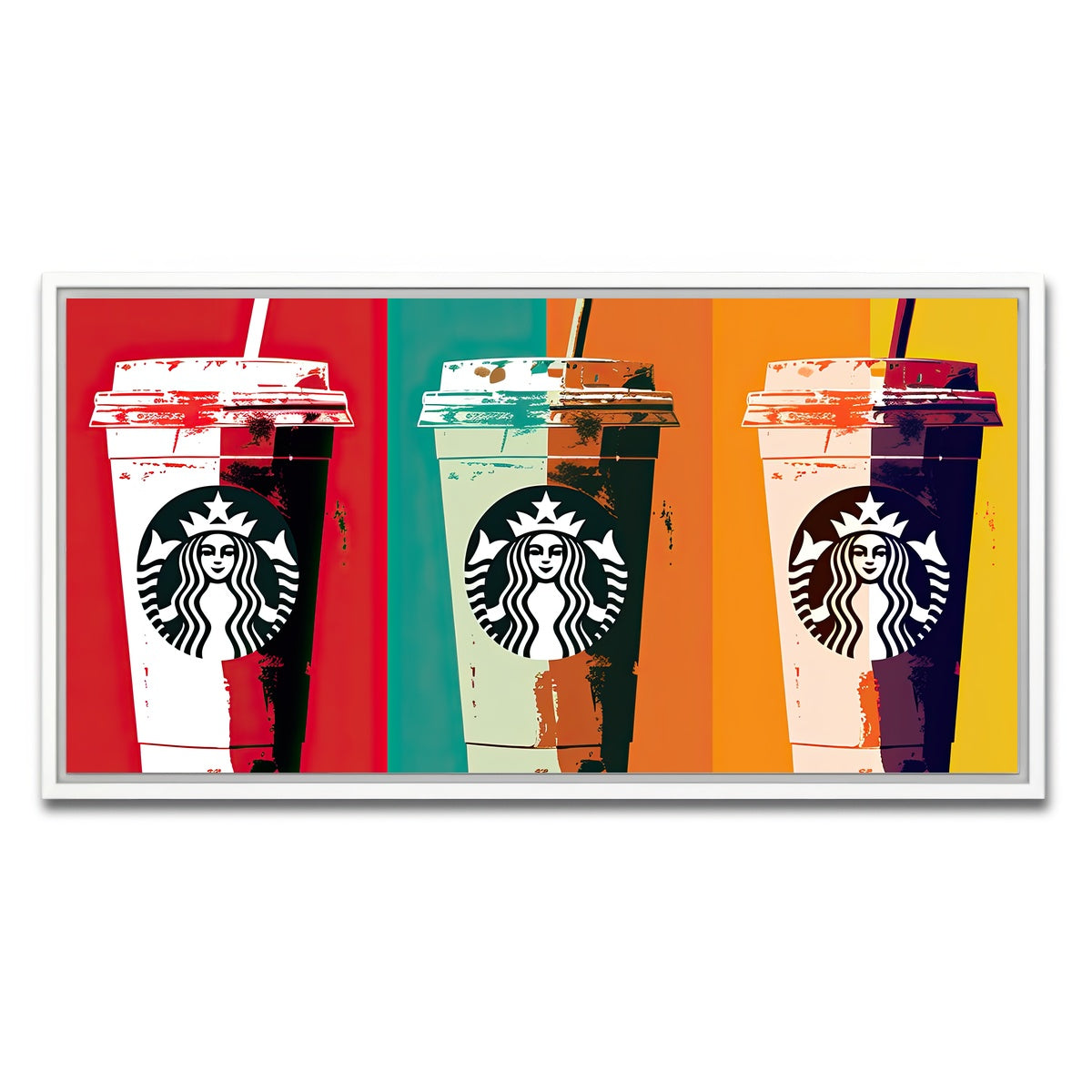 AUTO-MOCKUP WHITE | Starbucks Warhol | 1 Piece | White Framed Canvas | group=2x1