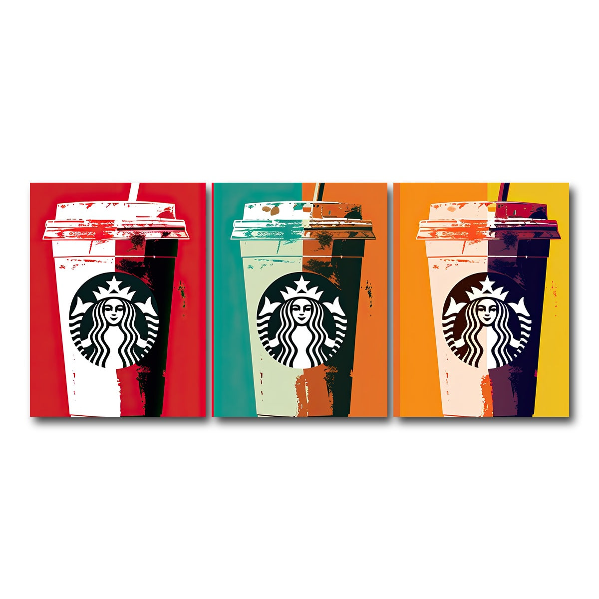 AUTO-MOCKUP WHITE | Starbucks Warhol | 3 Piece | Gallery Wrap Canvas | group=18x24