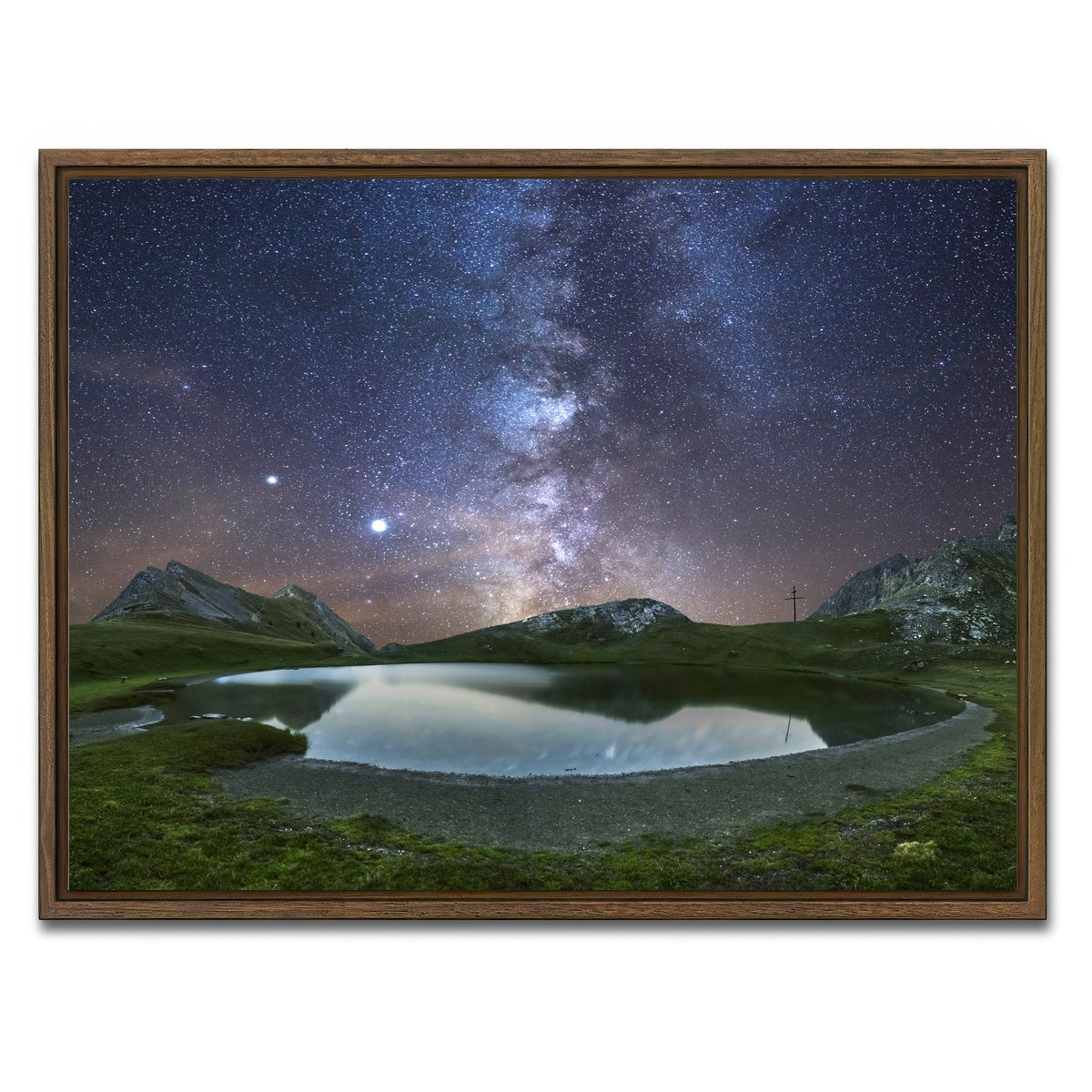 AUTO-MOCKUP WHITE | Starry Lake de France | 1 Piece | Walnut Framed Canvas | group=4x3