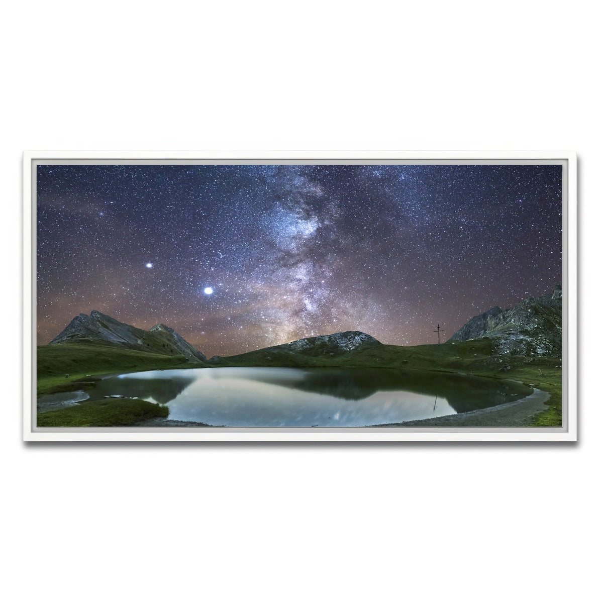 AUTO-MOCKUP WHITE | Starry Lake de France | 1 Piece | White Framed Canvas | group=2x1