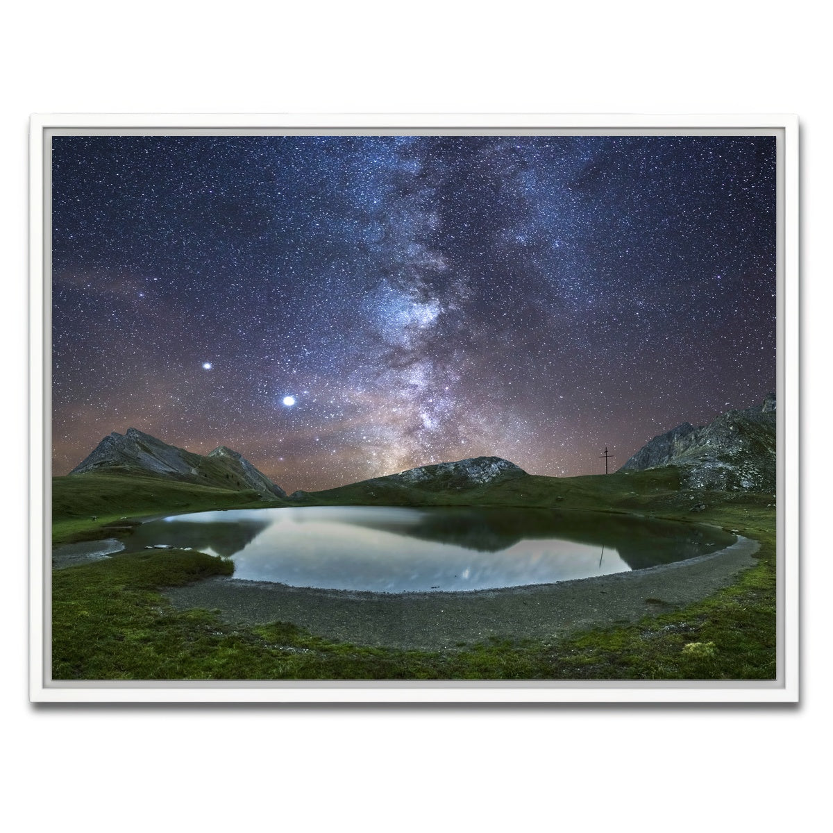 AUTO-MOCKUP WHITE | Starry Lake de France | 1 Piece | White Framed Canvas | group=4x3