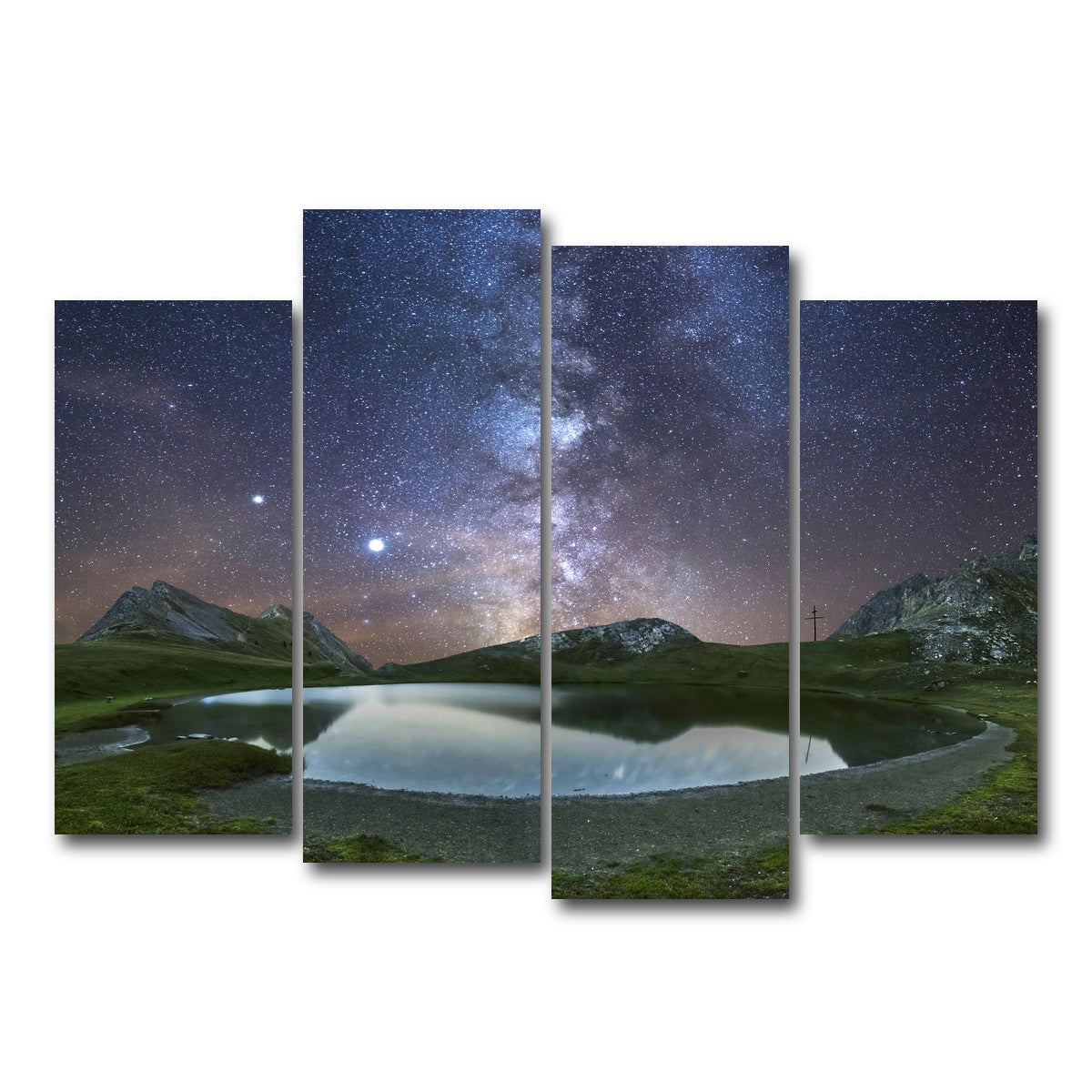 AUTO-MOCKUP WHITE | Starry Lake de France | 4 Piece | Gallery Wrap Canvas | group=4_normal