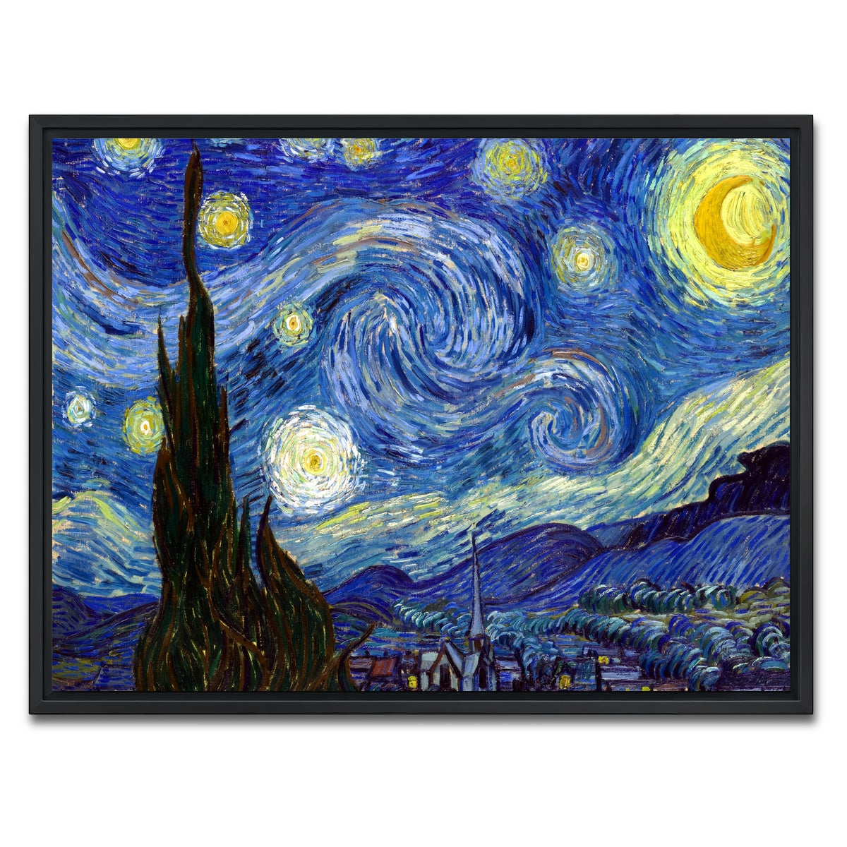 AUTO-MOCKUP WHITE | Starry Night | 1 Piece | Black Framed Canvas | group=4x3