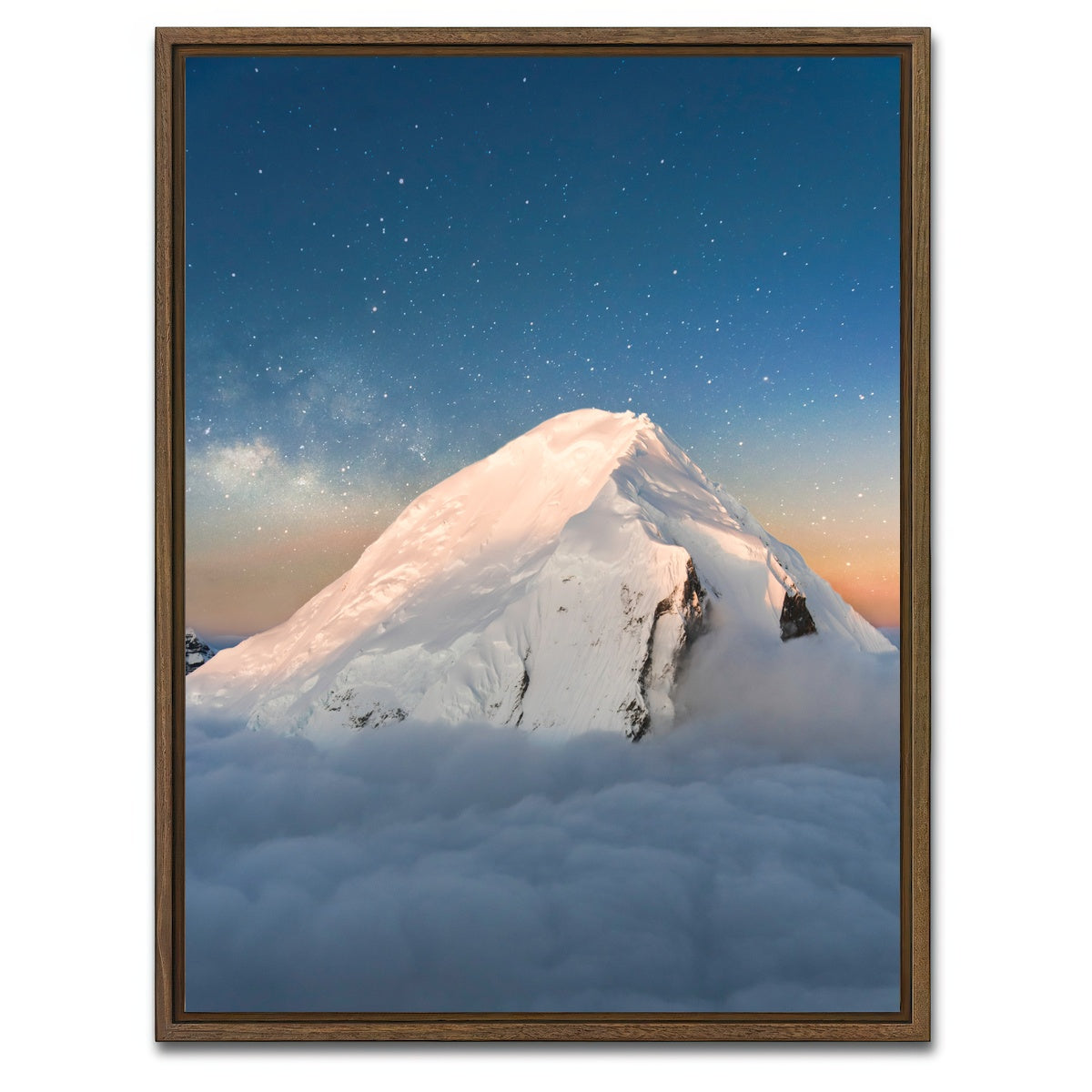 AUTO-MOCKUP WHITE | Starry Peak | 1 Piece | Walnut Framed Canvas | group=3x4