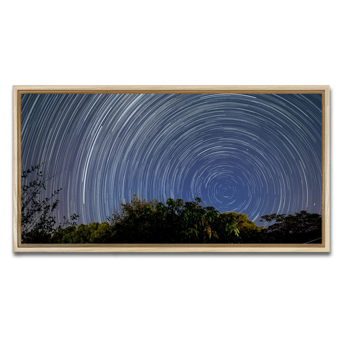 AUTO-MOCKUP WHITE | Startrail Polo Sul Celeste | 1 Piece | Natural Framed Canvas | group=2x1