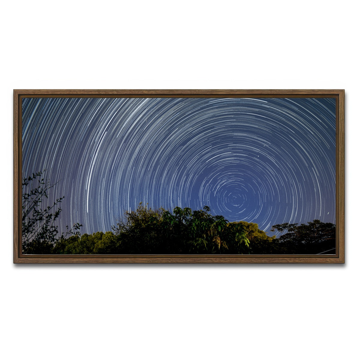 AUTO-MOCKUP WHITE | Startrail Polo Sul Celeste | 1 Piece | Walnut Framed Canvas | group=2x1
