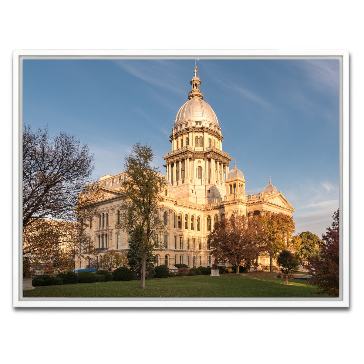 AUTO-MOCKUP WHITE | State Capitol in Springfield | 1 Piece | White Framed Canvas | group=4x3