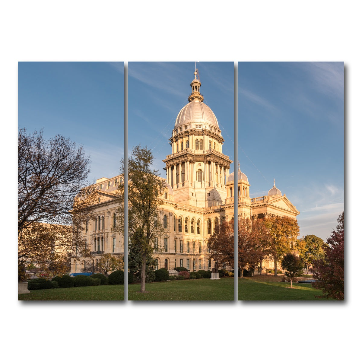 AUTO-MOCKUP WHITE | State Capitol in Springfield | 3 Piece | Gallery Wrap Canvas | group=8x18