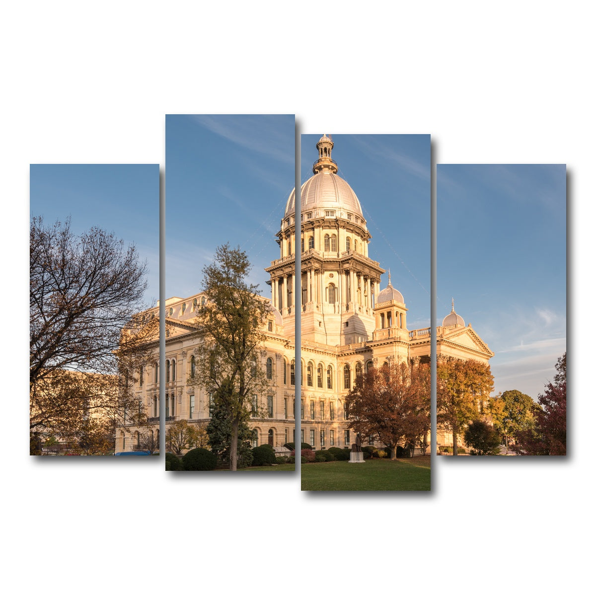 AUTO-MOCKUP WHITE | State Capitol in Springfield | 4 Piece | Gallery Wrap Canvas | group=4_normal