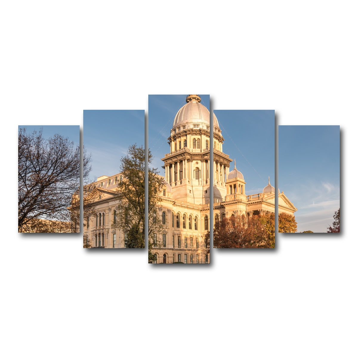 AUTO-MOCKUP WHITE | State Capitol in Springfield | 5 Piece | Gallery Wrap Canvas | group=5_normal
