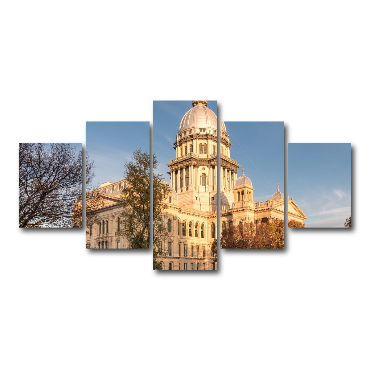 AUTO-MOCKUP WHITE | State Capitol in Springfield | 5 Piece | Gallery Wrap Canvas | group=5_short