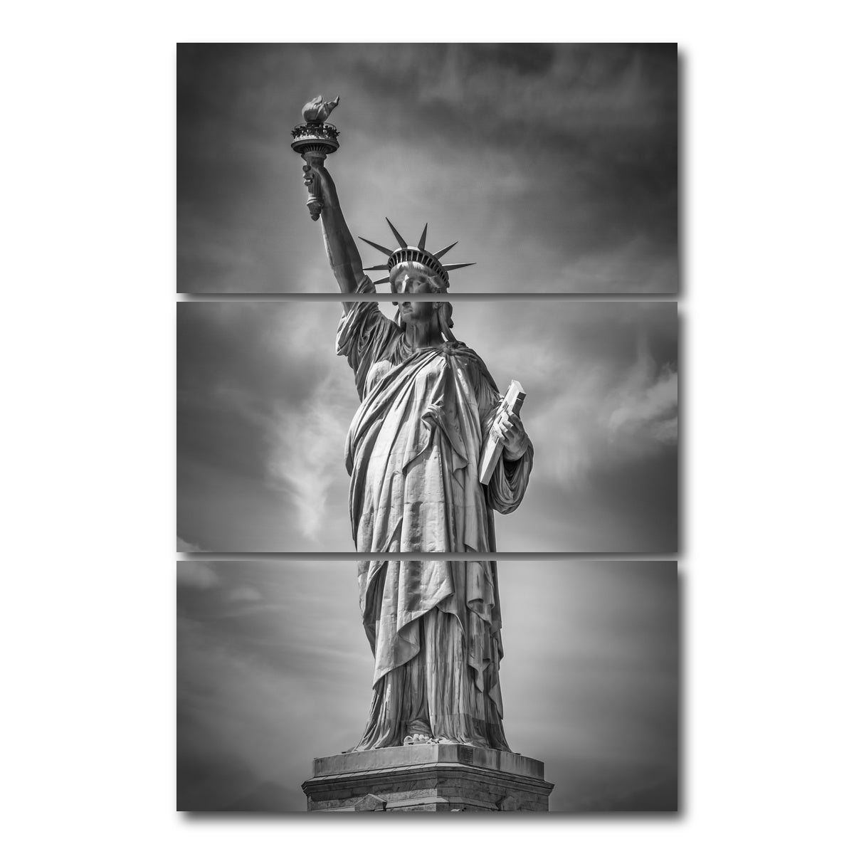 AUTO-MOCKUP WHITE | Statue of Liberty | 3 Piece | Gallery Wrap Canvas | group=12x24_stacked