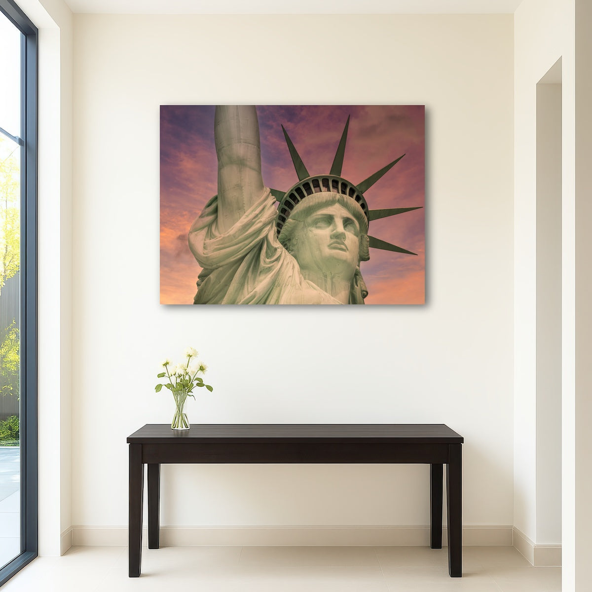 AUTO-MOCKUP ROOM | Statue of Liberty at sunset