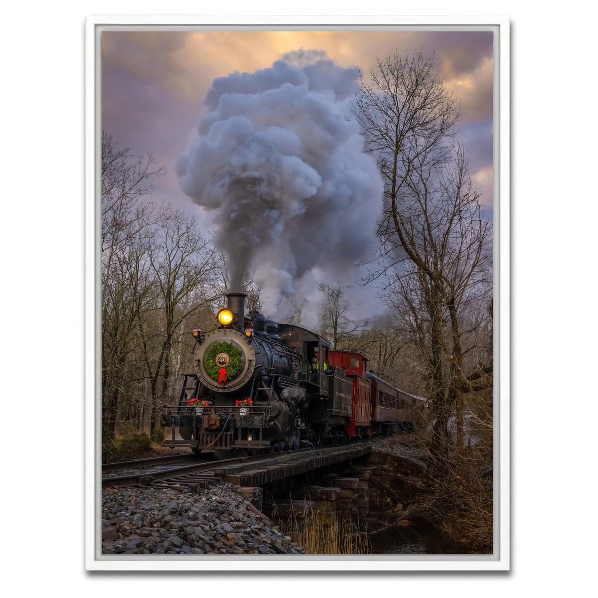 AUTO-MOCKUP WHITE | Steam Engine 40 | 1 Piece | White Framed Canvas | group=3x4