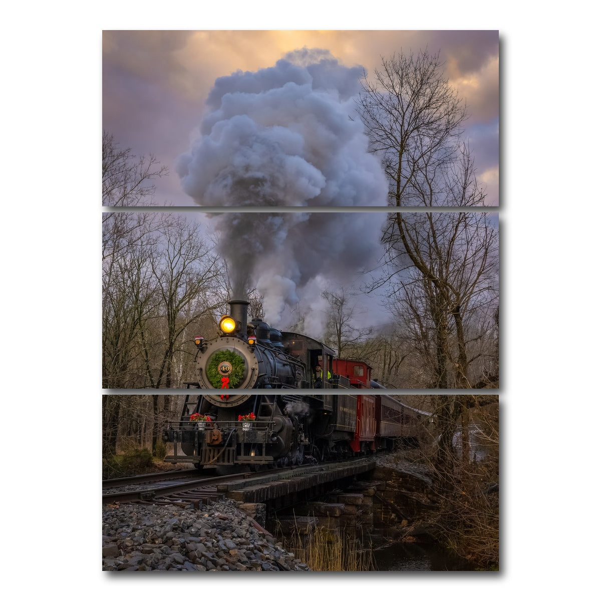 AUTO-MOCKUP WHITE | Steam Engine 40 | 3 Piece | Gallery Wrap Canvas | group=8x18_stacked
