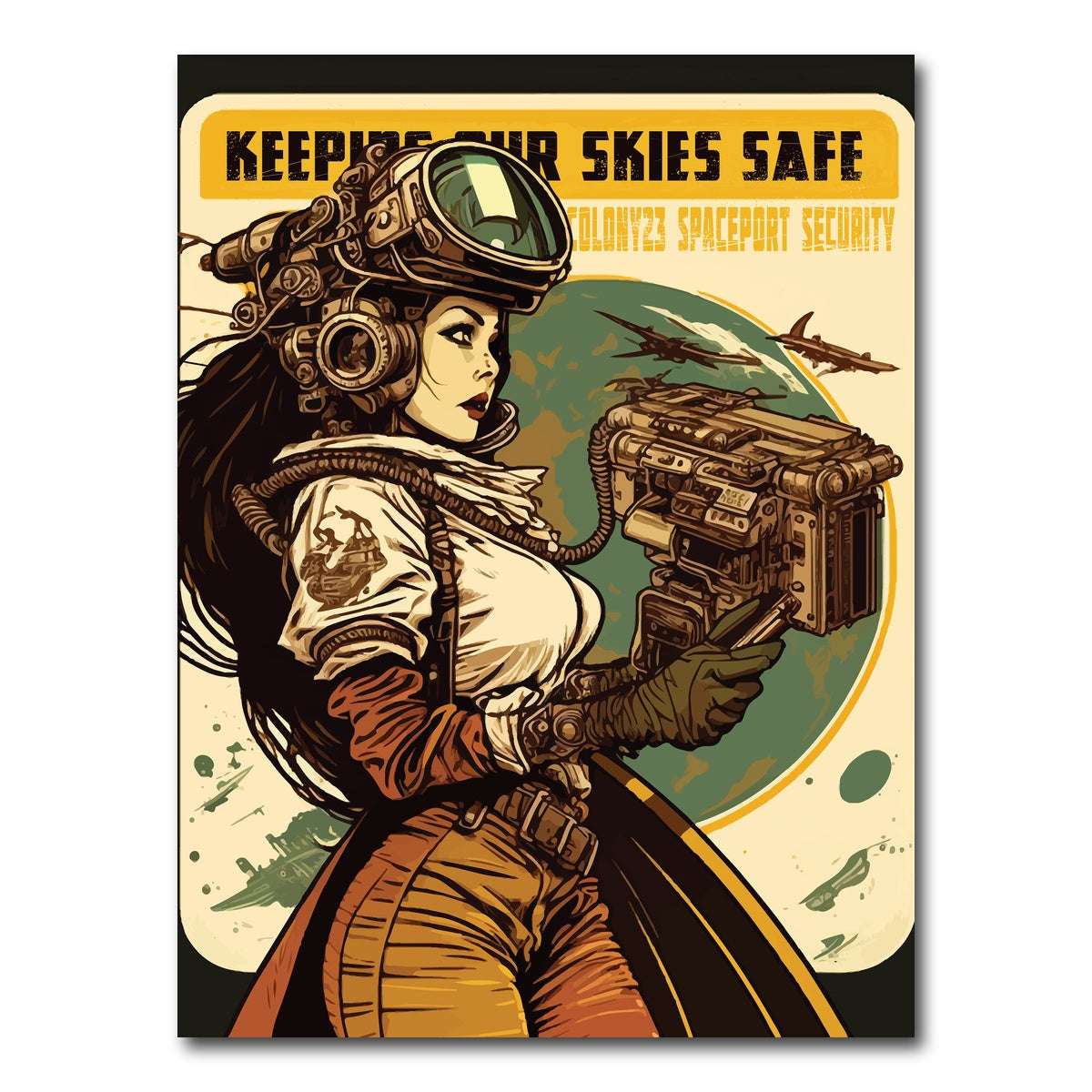 AUTO-MOCKUP WHITE | Steampunk - Keeping Our Skies Safe | 1 Piece | Gallery Wrap Canvas | group=3x4