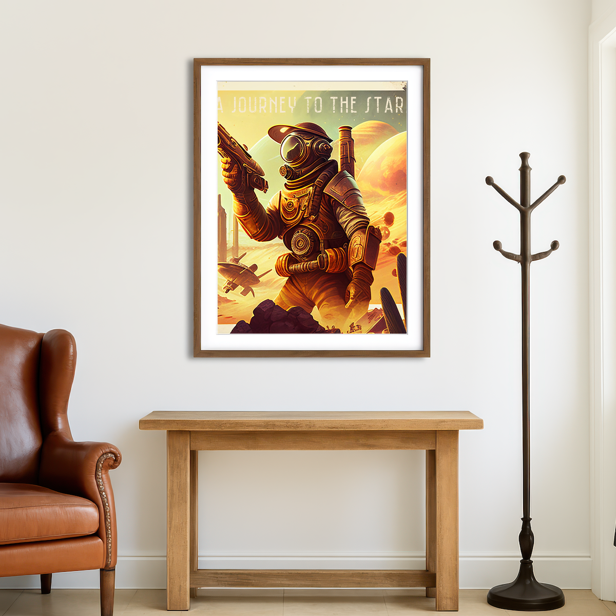AUTO-MOCKUP ROOM | Steampunk Adventurer - A Journey to the Stars Wall Art