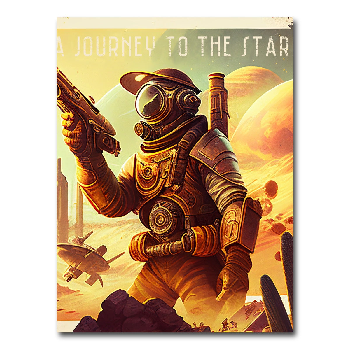 AUTO-MOCKUP WHITE | Steampunk Adventurer - A Journey to the Stars | 1 Piece | Gallery Wrap Canvas | group=3x4
